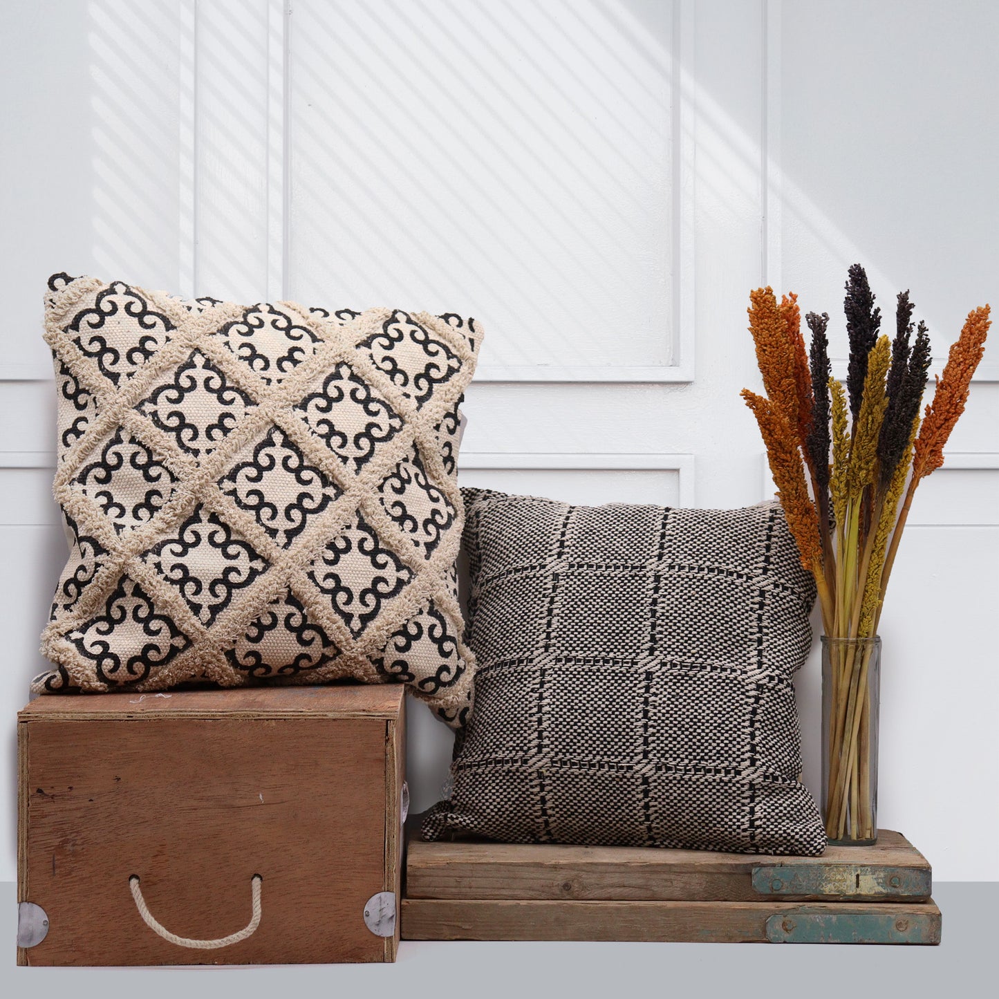 Classic Cushion Cover Criss Cross & Print
